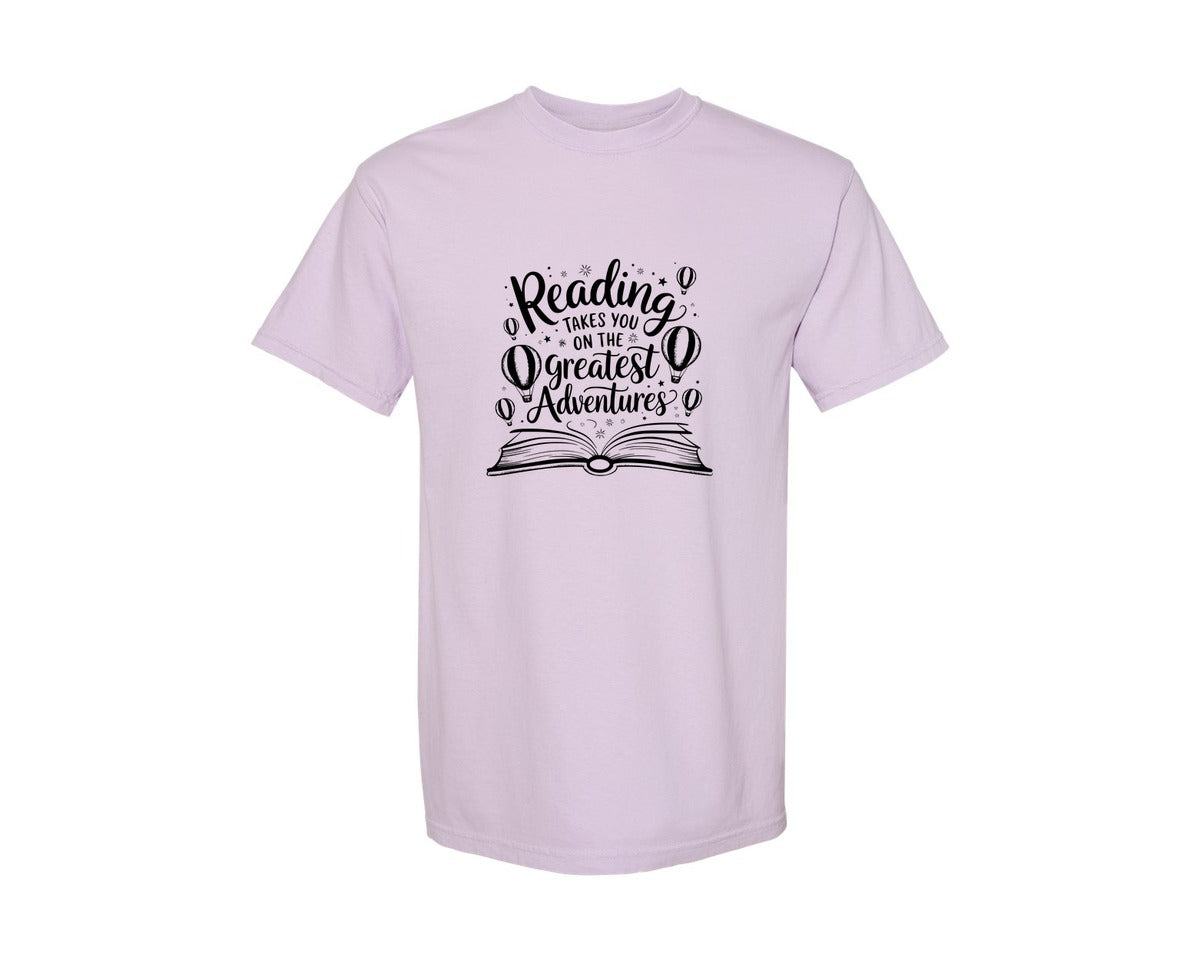 brand:Comfort Colors|color:Orchid|Reading Takes You On The Greatest Advent 4 Graphic T-Shirt