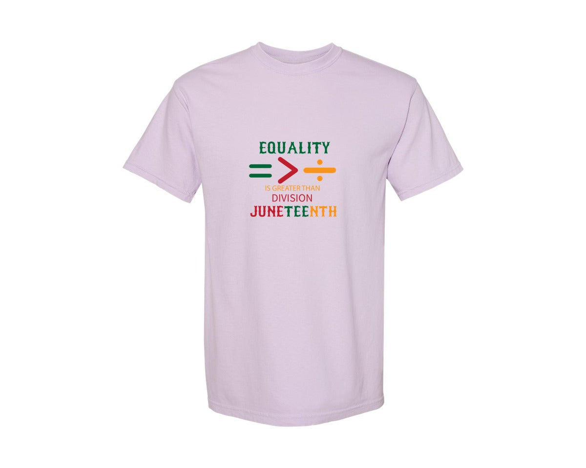 brand:Comfort Colors|color:Orchid|Equality Is Greater Than Division Junete Graphic T-Shirt