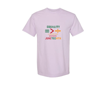 brand:Comfort Colors|color:Orchid|Equality Is Greater Than Division Junete Graphic T-Shirt
