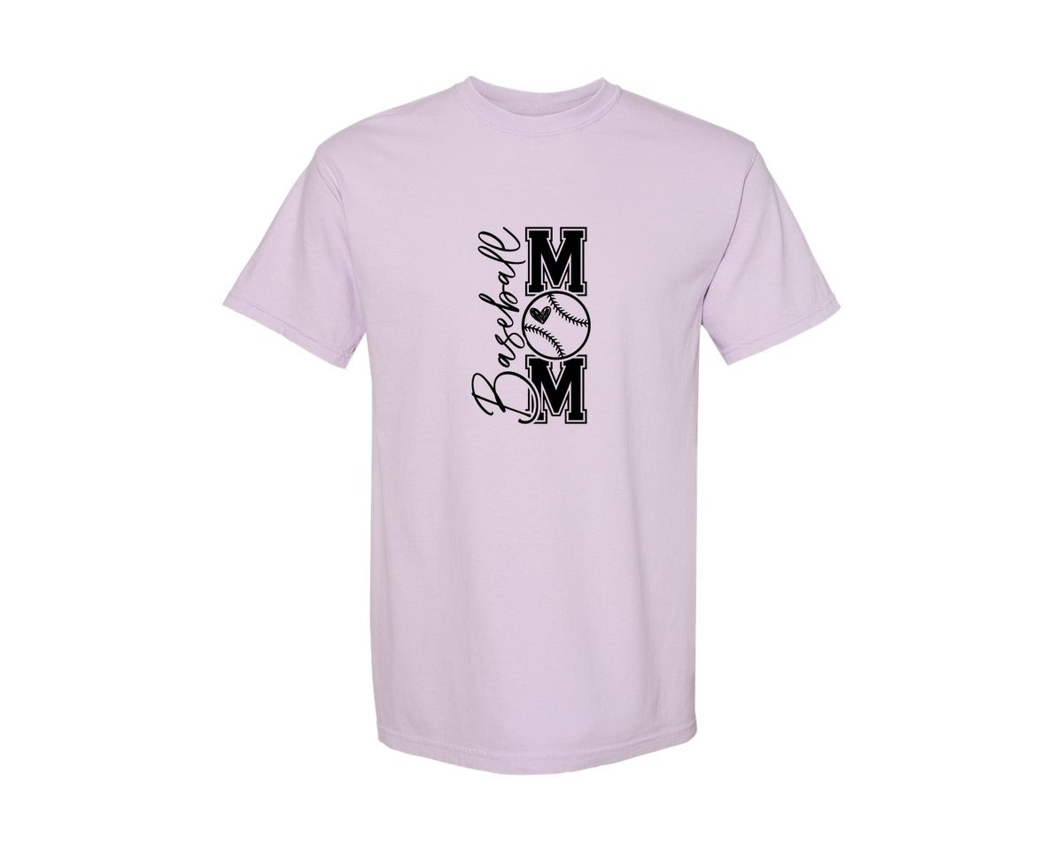 brand:Comfort Colors|color:Orchid|Baseball Mom Baseball Mom 2 Graphic T-Shirt