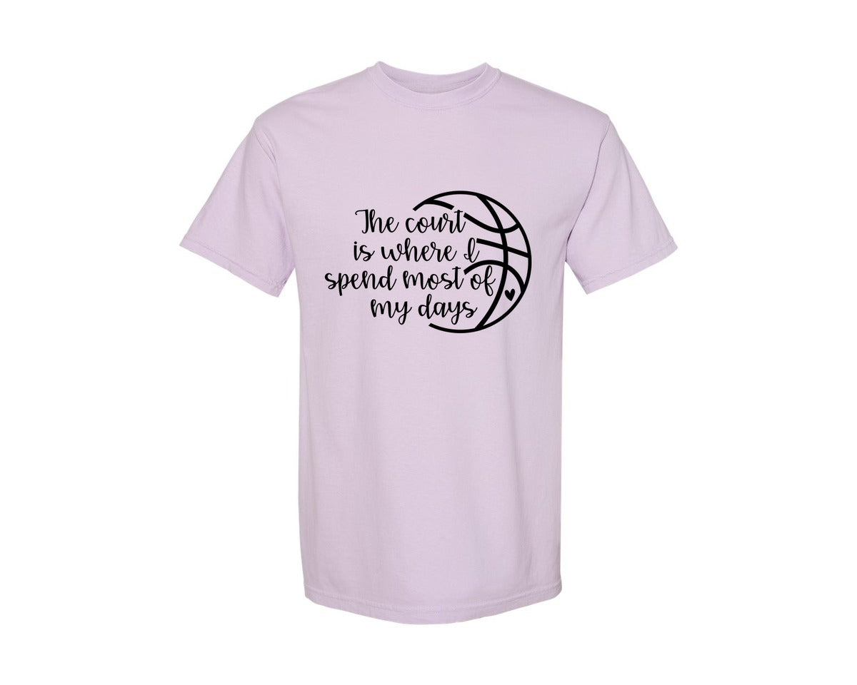 brand:Comfort Colors|color:Orchid|Basketball Mom 80 Graphic T-Shirt