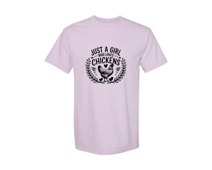 brand:Comfort Colors|color:Orchid|Just A Girl Who Loves Chickens T Shirt D Graphic T-Shirt