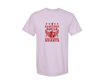 brand:Comfort Colors|color:Orchid|Electric Souls Thunderous Hearts Graphic T-Shirt