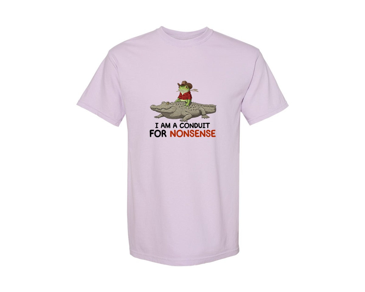 brand:Comfort Colors|color:Orchid|I Am A Conduit For Nonsense Frog And All Graphic T-Shirt