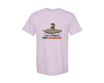 brand:Comfort Colors|color:Orchid|I Am A Conduit For Nonsense Frog And All Graphic T-Shirt