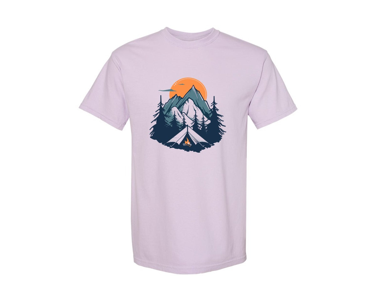 brand:Comfort Colors|color:Orchid|Sunset Camping Adventure T Shirt Design 8 Graphic T-Shirt