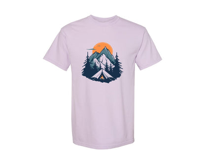 brand:Comfort Colors|color:Orchid|Sunset Camping Adventure T Shirt Design 8 Graphic T-Shirt