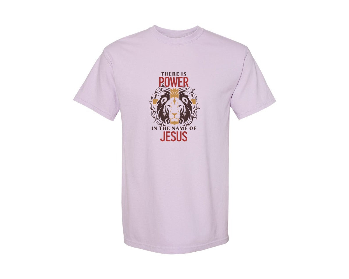 brand:Comfort Colors|color:Orchid|There Is Power In The Name Of Jesus 10 Graphic T-Shirt