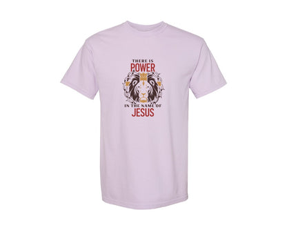 brand:Comfort Colors|color:Orchid|There Is Power In The Name Of Jesus 10 Graphic T-Shirt