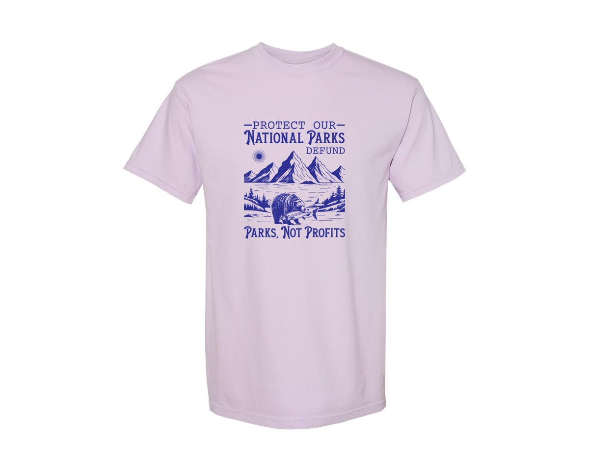 brand:Comfort Colors|color:Orchid|Protect Our National Parks Defund Doge Graphic T-Shirt
