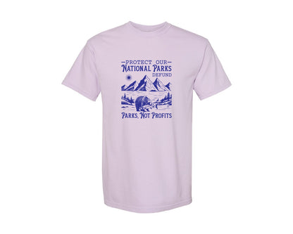 brand:Comfort Colors|color:Orchid|Protect Our National Parks Defund Doge Graphic T-Shirt