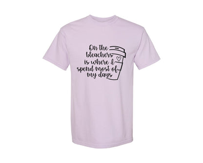 brand:Comfort Colors|color:Orchid|On The Bleachers Sports Mom Graphic T-Shirt