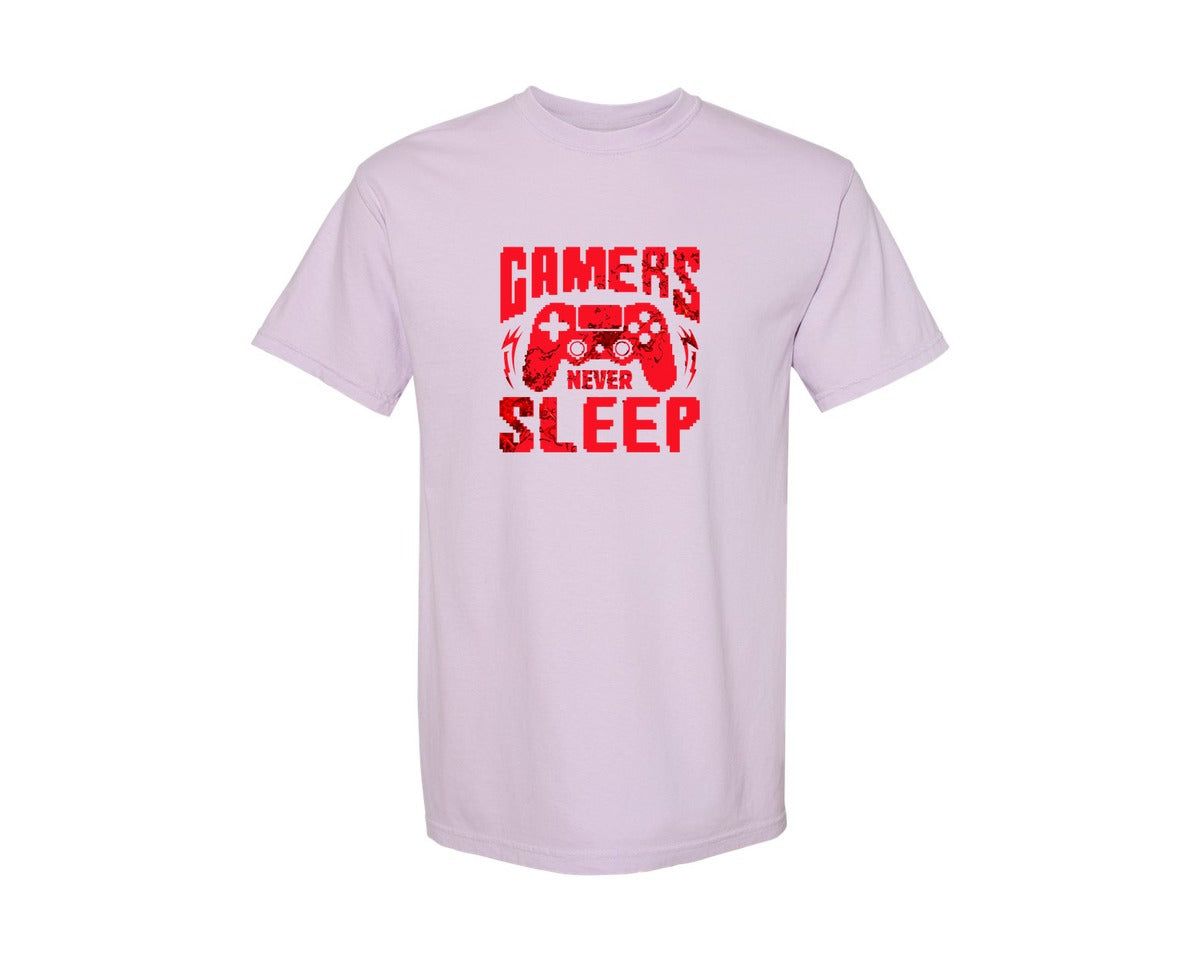brand:Comfort Colors|color:Orchid|Gamers Never Sleep Graphic T Shirt 2 Graphic T-Shirt