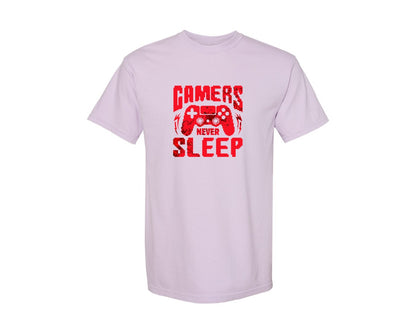 brand:Comfort Colors|color:Orchid|Gamers Never Sleep Graphic T Shirt 2 Graphic T-Shirt
