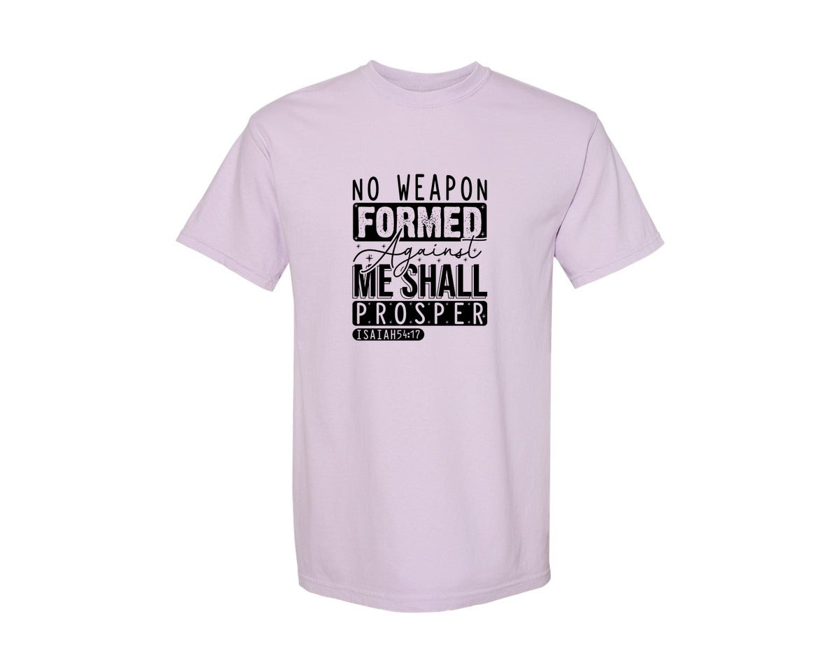 brand:Comfort Colors|color:Orchid|No Weapon Formed Against Me Shall Prospe Graphic T-Shirt