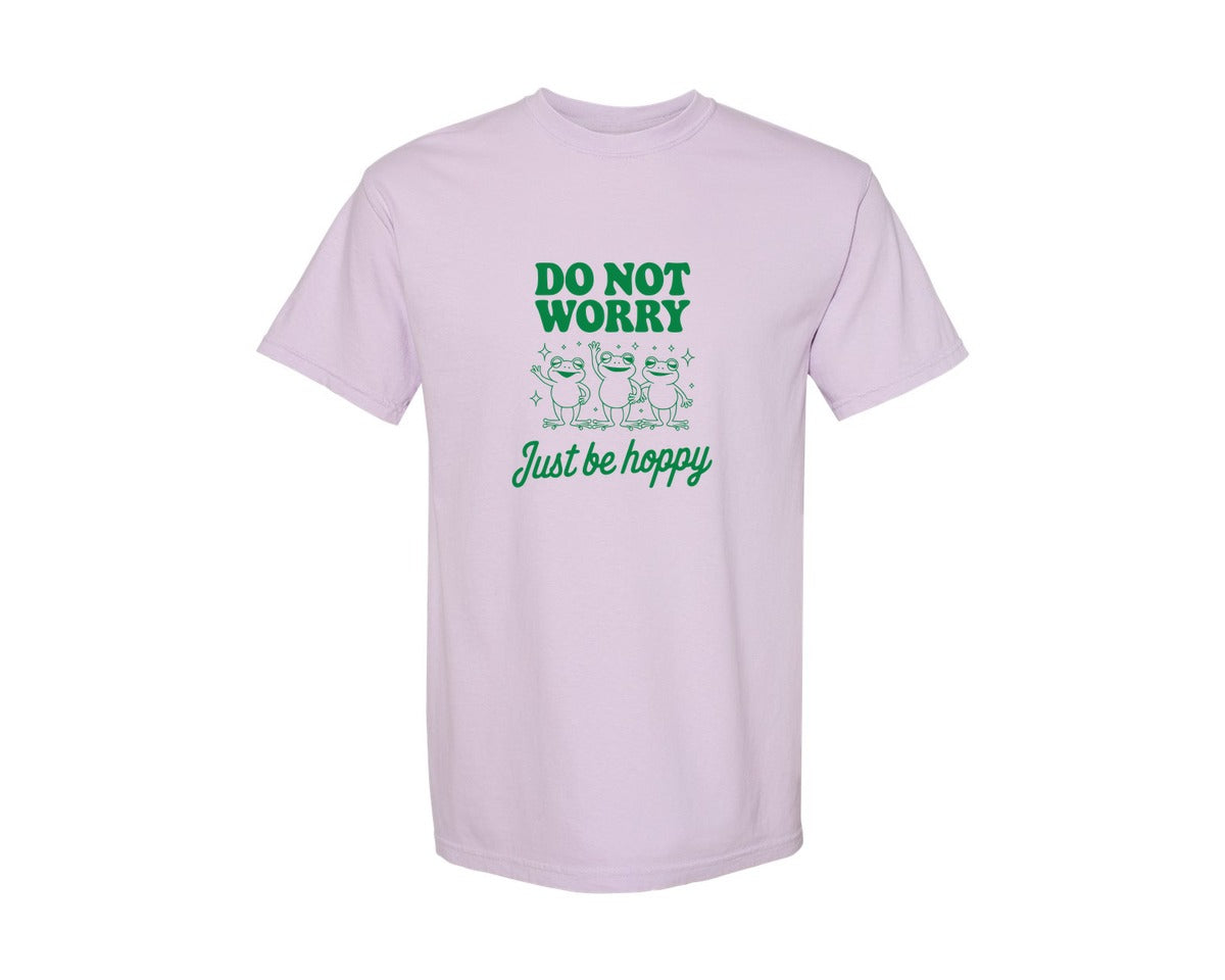 brand:Comfort Colors|color:Orchid|Do Not Worry Just Be Hoppy Frog T Shirt 2 Graphic T-Shirt