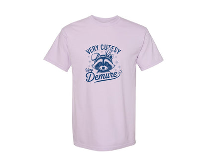 brand:Comfort Colors|color:Orchid|Very Cutesy Very Demure Raccoon T Shirt Graphic T-Shirt