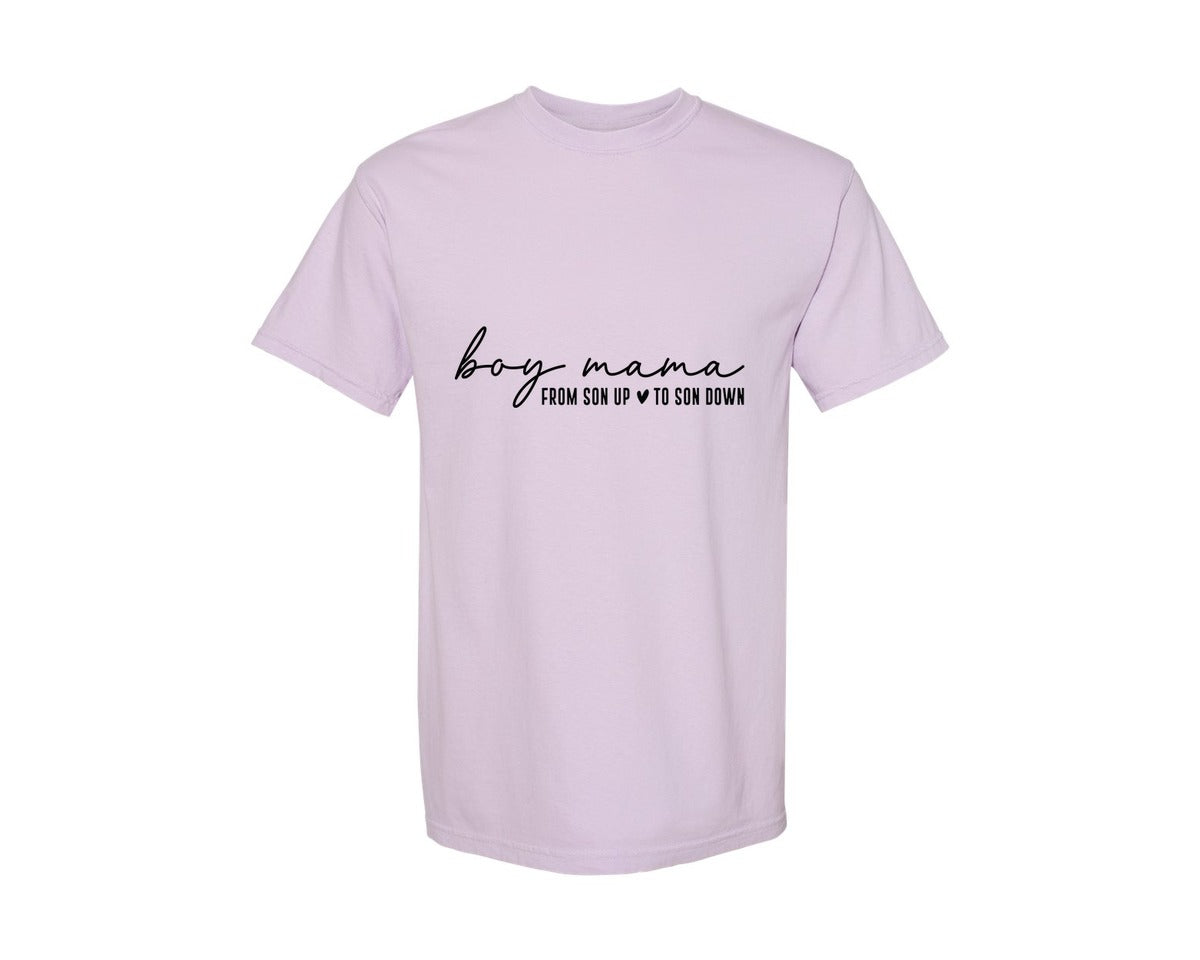 brand:Comfort Colors|color:Orchid|Boy Mama From Son Up To Son Down 3 Graphic T-Shirt