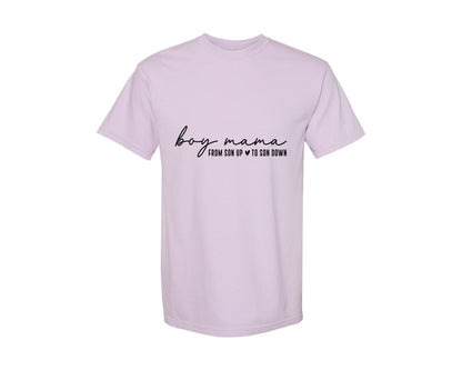 brand:Comfort Colors|color:Orchid|Boy Mama From Son Up To Son Down 3 Graphic T-Shirt