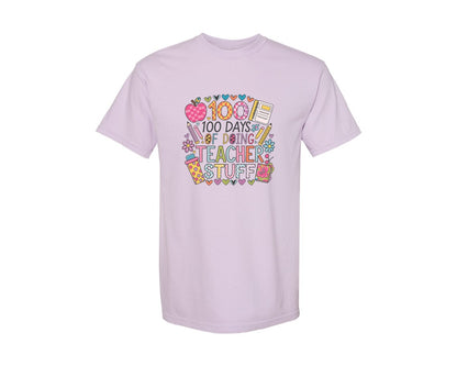 brand:Comfort Colors|color:Orchid|100 Days Of School 57 Graphic T-Shirt