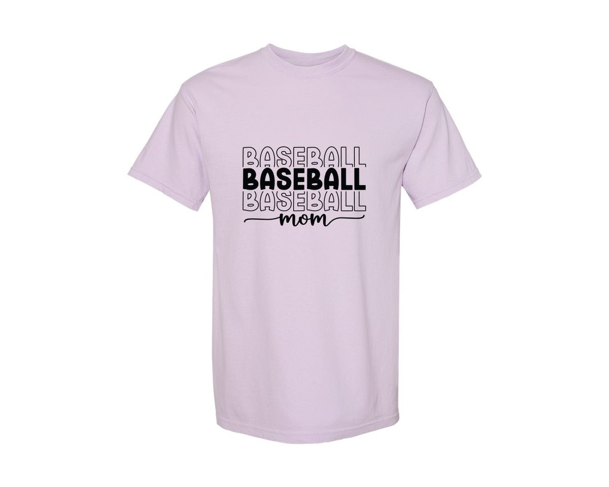 brand:Comfort Colors|color:Orchid|Baseball Mom Baseball Mom 3 Graphic T-Shirt