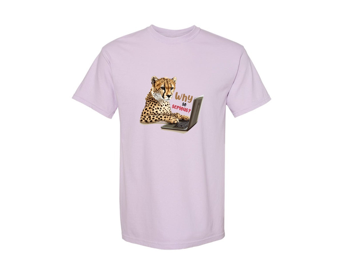 brand:Comfort Colors|color:Orchid|Tiger Typing On A Laptop T Shirt Print Graphic T-Shirt