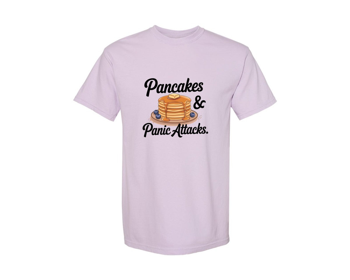 brand:Comfort Colors|color:Orchid|Pancakes Panic Attacks Graphic T-Shirt