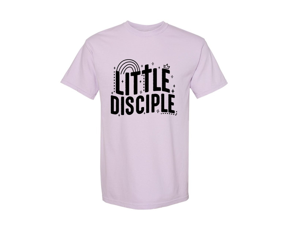 brand:Comfort Colors|color:Orchid|Retro Little Disciple Tshirt Kids Graphic T-Shirt