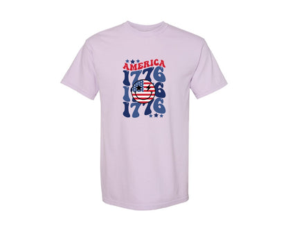 brand:Comfort Colors|color:Orchid|America 1776 Retro 4Th Of July Graphic T-Shirt