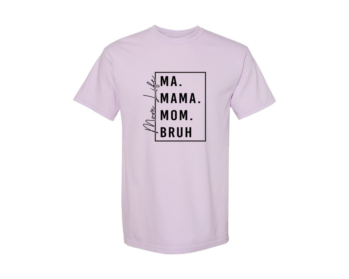 brand:Comfort Colors|color:Orchid|Mama Mommy Mom Bruh Funny Mom 12 Graphic T-Shirt