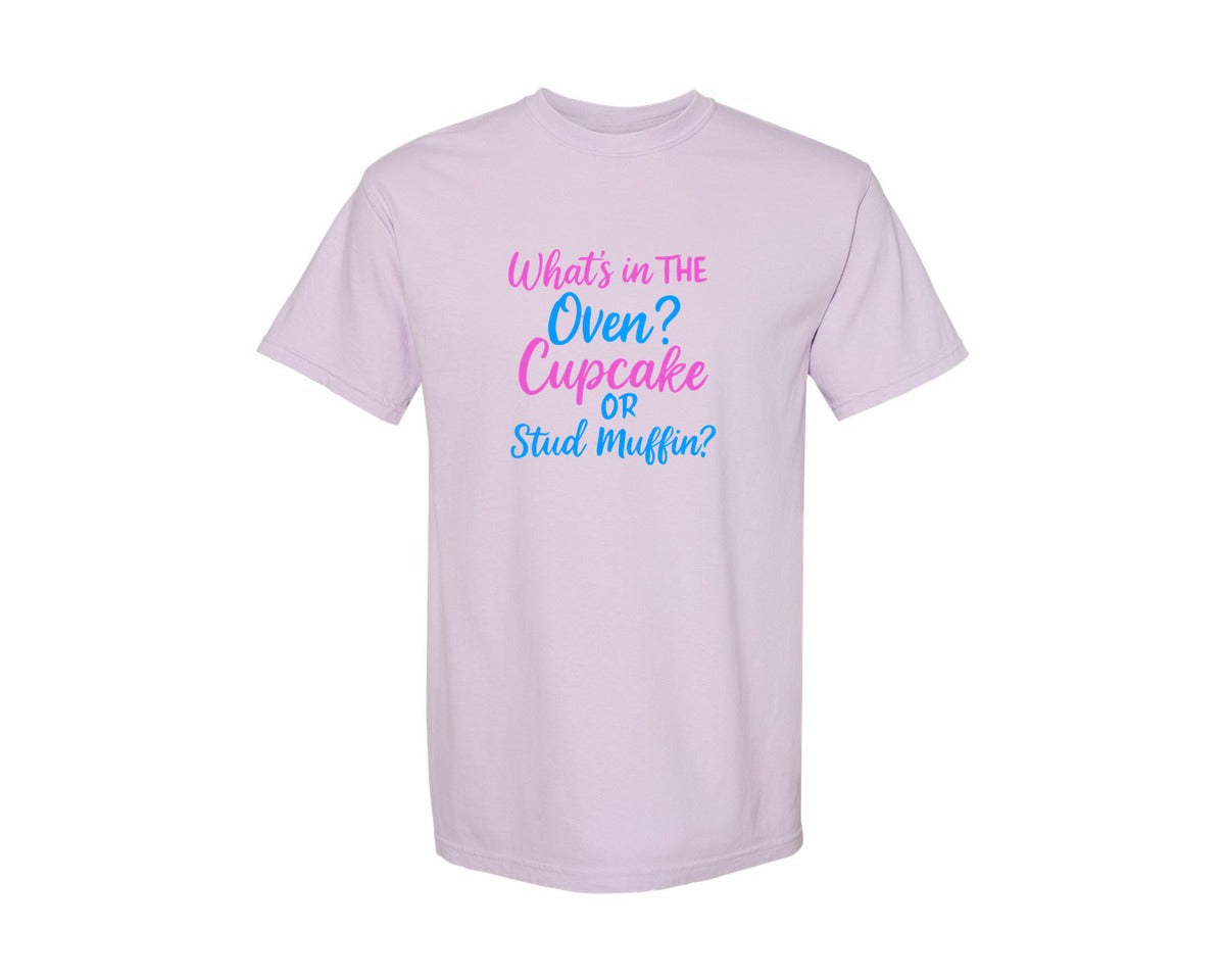 brand:Comfort Colors|color:Orchid|Cupcake Gender Reveal T Shirt Graphic T-Shirt