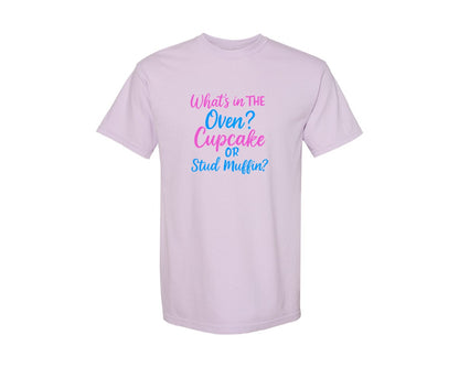 brand:Comfort Colors|color:Orchid|Cupcake Gender Reveal T Shirt Graphic T-Shirt