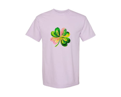 brand:Comfort Colors|color:Orchid|Brushstroke Shamrock Graphic T-Shirt