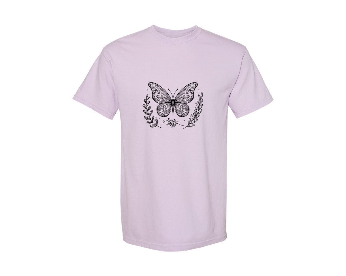 brand:Comfort Colors|color:Orchid|Butterfly Design Graphic T-Shirt