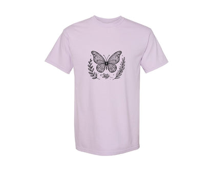 brand:Comfort Colors|color:Orchid|Butterfly Design Graphic T-Shirt