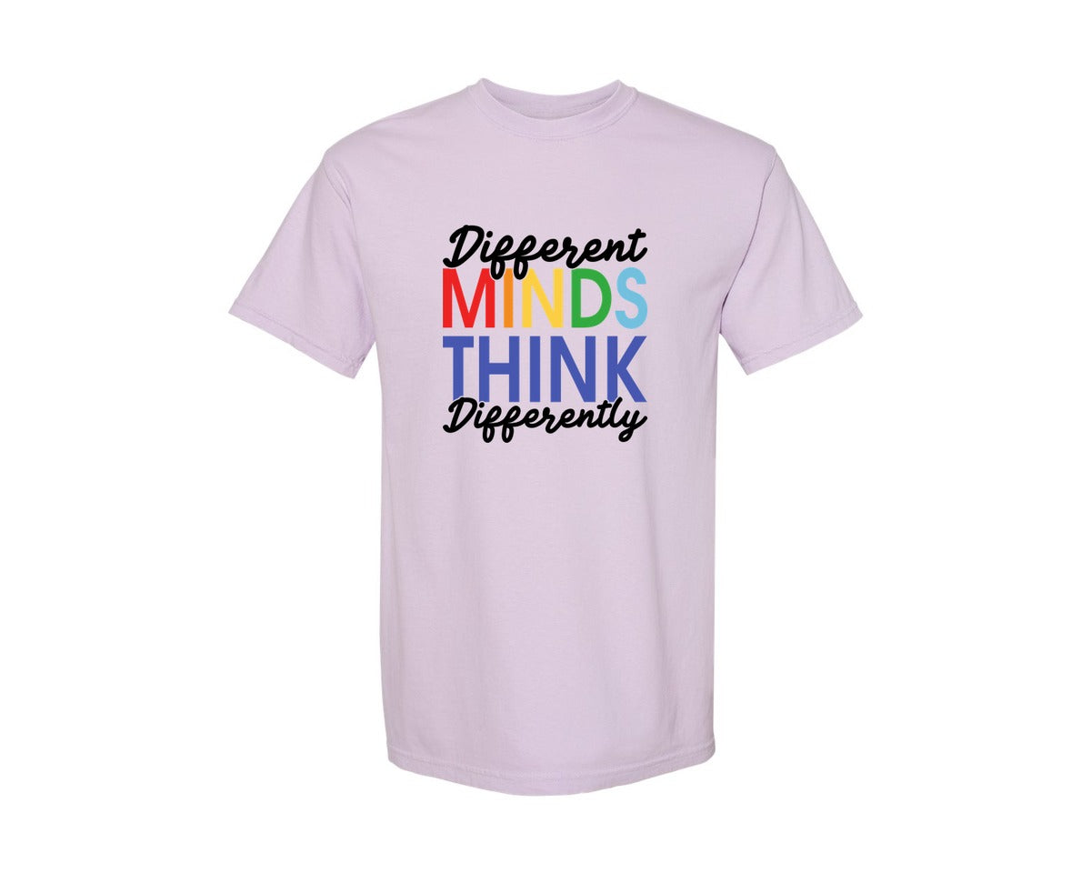 brand:Comfort Colors|color:Orchid|Different Minds Autism T Shirt Graphic T-Shirt