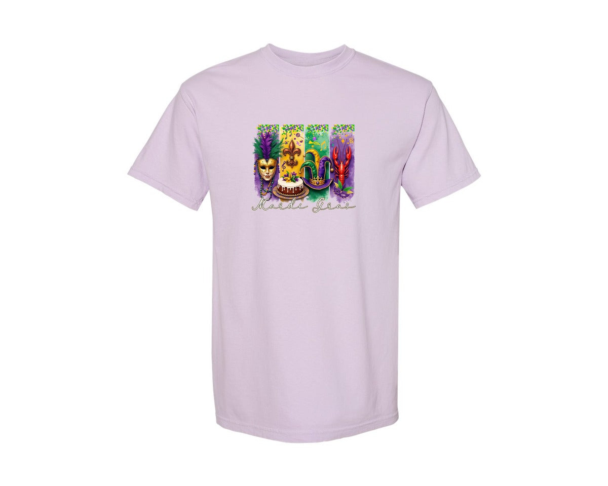 brand:Comfort Colors|color:Orchid|Mardi Gras Coquette 2 Graphic T-Shirt