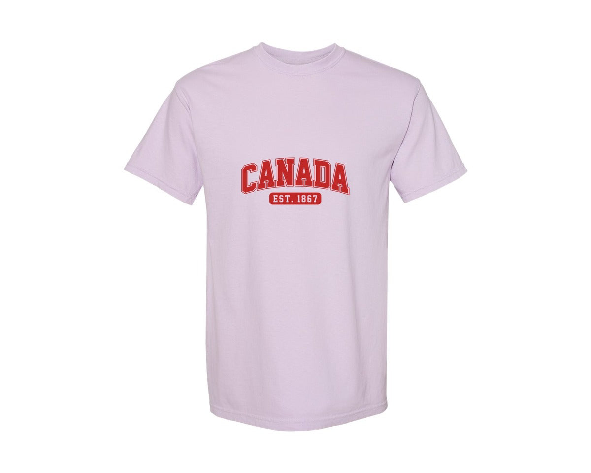 brand:Comfort Colors|color:Orchid|Canada Est 1867 Vintage Shirt Graphic T-Shirt