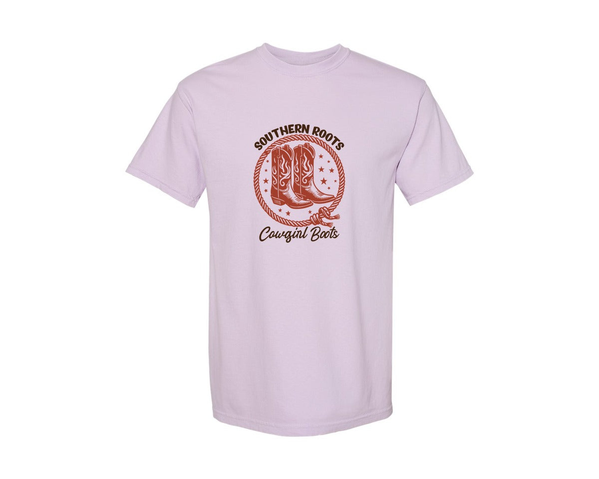 brand:Comfort Colors|color:Orchid|Southern Roots Cowgirl Boots Cowgir Graphic T-Shirt
