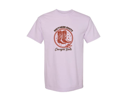 brand:Comfort Colors|color:Orchid|Southern Roots Cowgirl Boots Cowgir Graphic T-Shirt