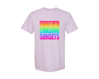 brand:Comfort Colors|color:Orchid|Forever Chasing Sunsets Distressed 2 Graphic T-Shirt