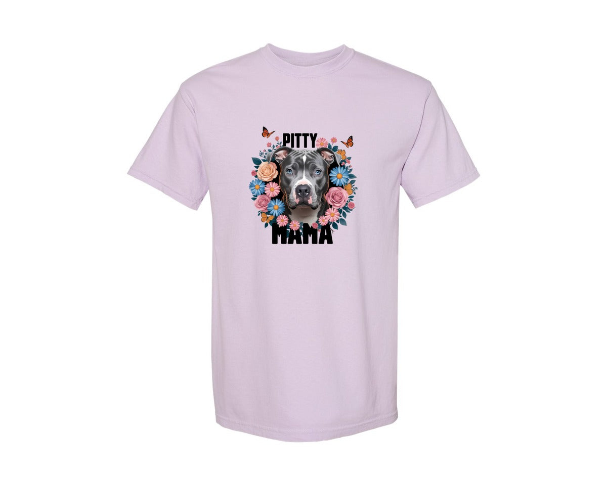 brand:Comfort Colors|color:Orchid|Pitty Mama Cute Pitbull Dog 3 Graphic T-Shirt