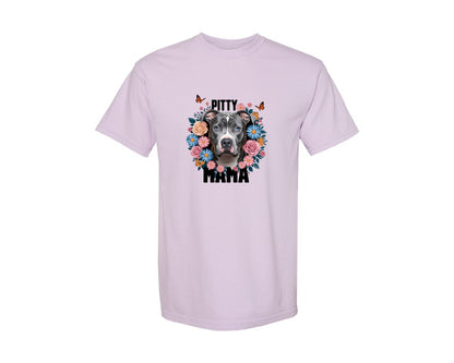 brand:Comfort Colors|color:Orchid|Pitty Mama Cute Pitbull Dog 3 Graphic T-Shirt