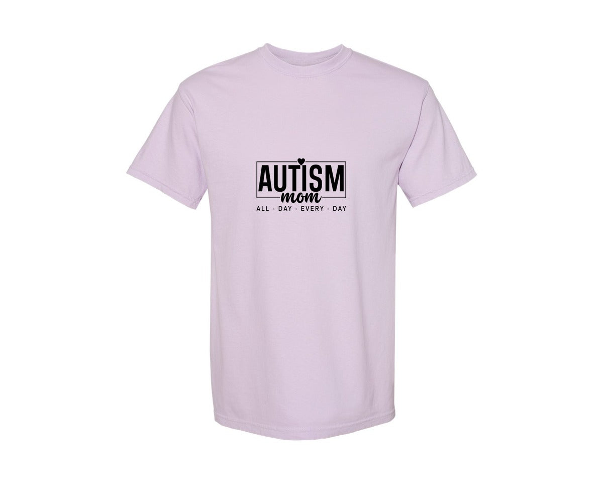 brand:Comfort Colors|color:Orchid|Autism Advocacy Autism Mom Love Graphic T-Shirt