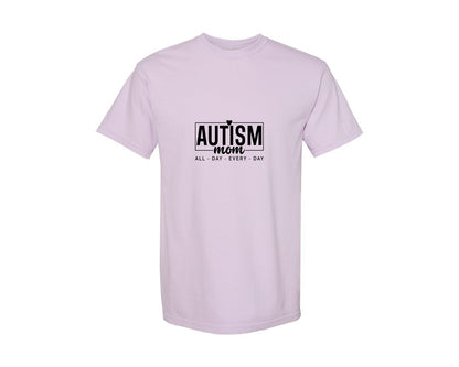 brand:Comfort Colors|color:Orchid|Autism Advocacy Autism Mom Love Graphic T-Shirt
