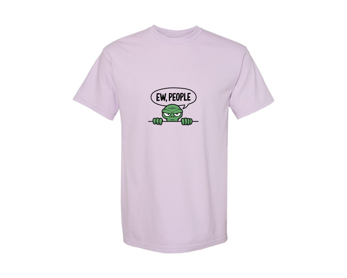 brand:Comfort Colors|color:Orchid|Ew People Alien Ufo T Shirt Design Graphic T-Shirt