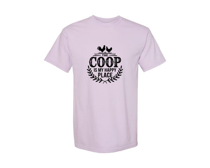 brand:Comfort Colors|color:Orchid|The Coop Is My Happy Place T Shirt Desig Graphic T-Shirt
