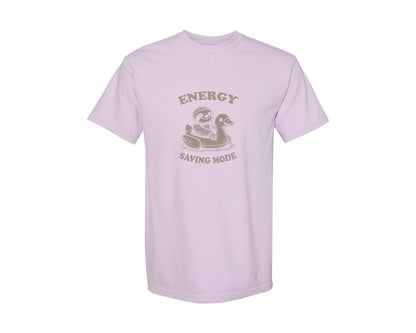 brand:Comfort Colors|color:Orchid|Energy Saving Mode Sloth On Duck Float Graphic T-Shirt