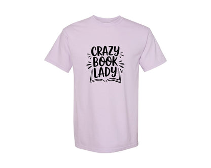 brand:Comfort Colors|color:Orchid|Crazy Book Lady T Shirt Design 4 Graphic T-Shirt