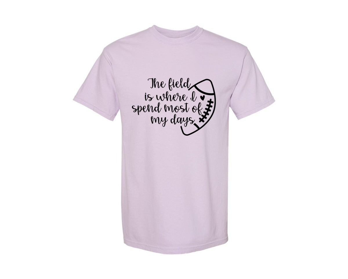 brand:Comfort Colors|color:Orchid|Football Mom 103 Graphic T-Shirt
